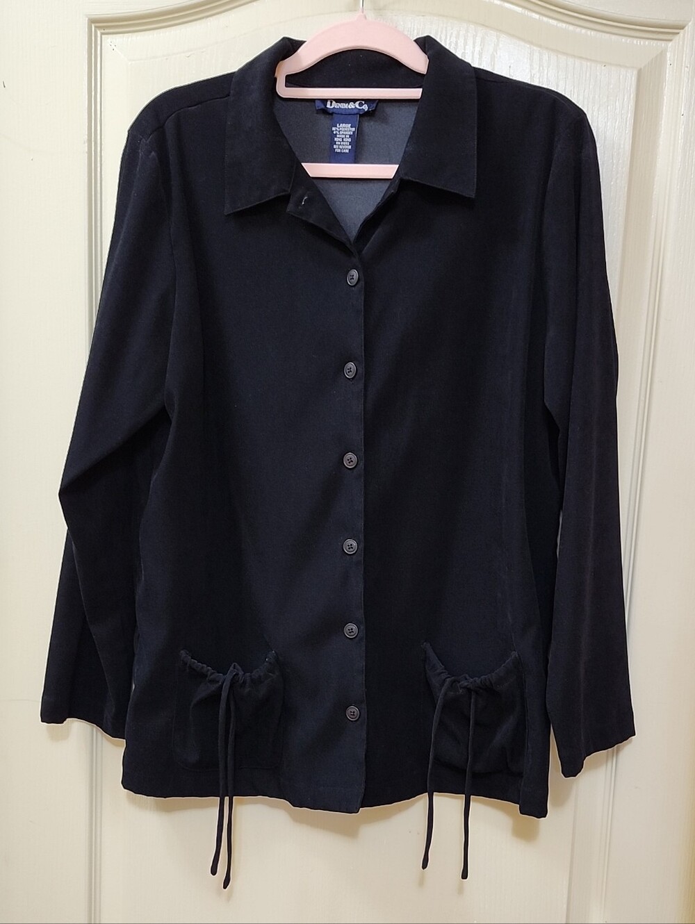 Denim & Co. Black Button-down Blazer